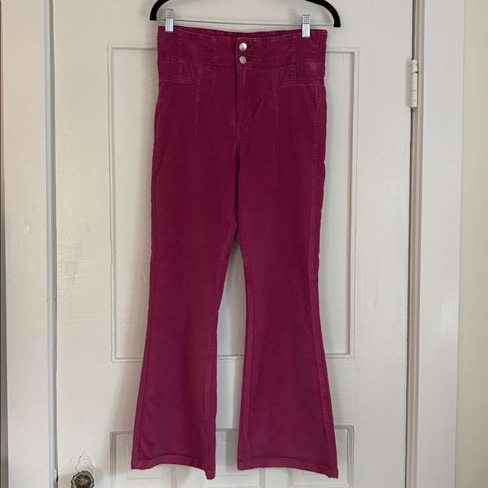 We The Free Jayde Flare Corduroy Pants in Fuschia Women’s SZ 27